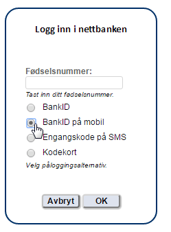 Innlogging i nettbank